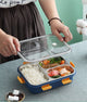 Roohsha: Stainless Steel Lunch Box With 3 Compartments with Spoon & Chopsticks