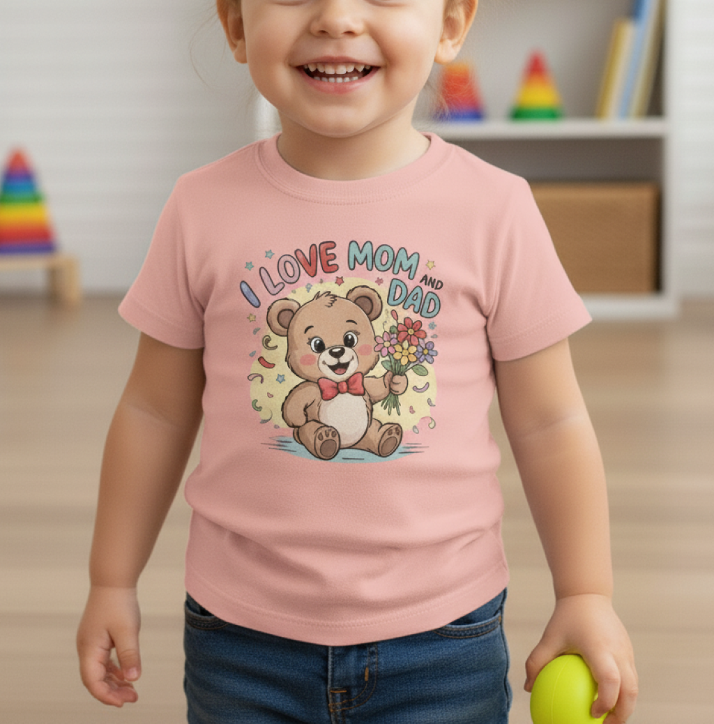 Roohsha original : Kids Love TEE : Baby Pink