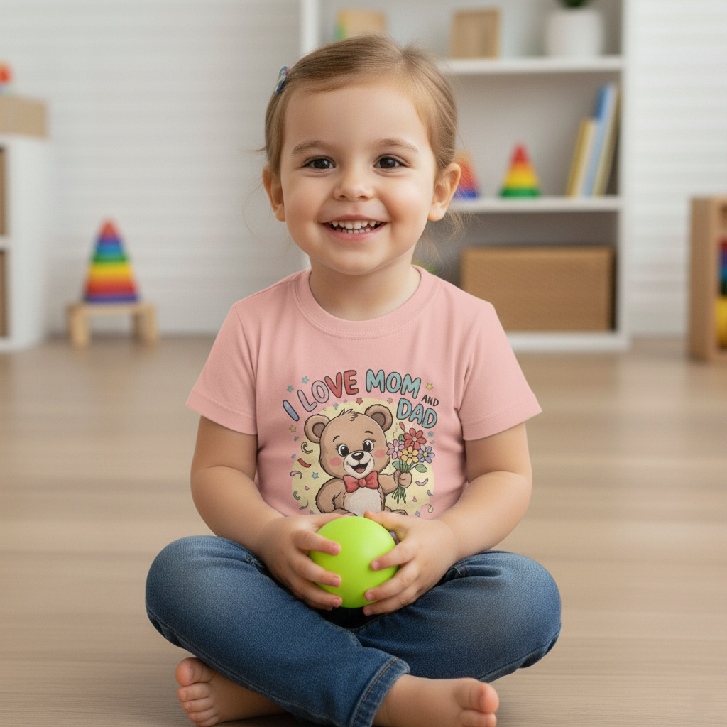 Roohsha original : Kids Love TEE : Baby Pink